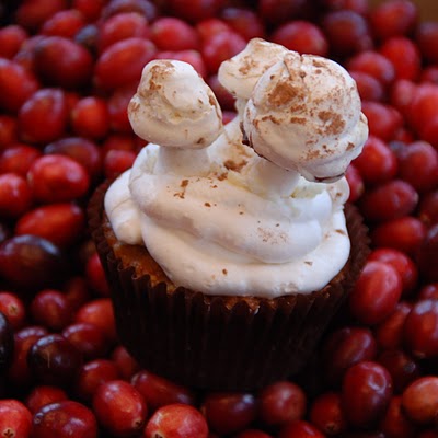 Chocolate Cupcakes With Meringue Mushrooms